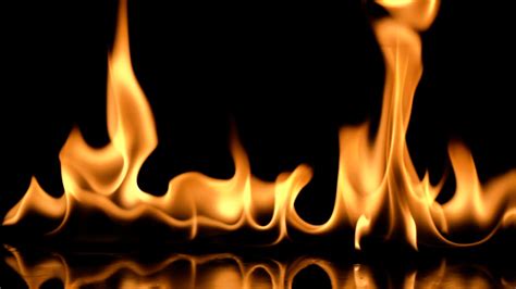 Fire Flames Abstract On Black Background Slow Motion Stock Footage Ad