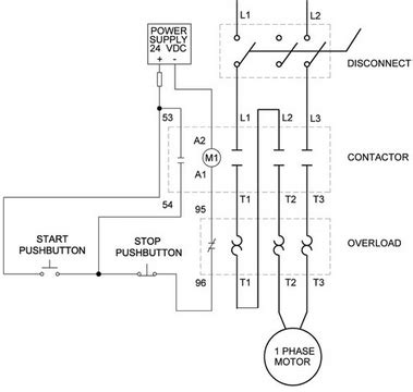 A simple circuit diagram either of the two start buttons will close the contactor either of the stop buttons will open the contactor. 3 Phase Motor Wiring Diagram Contactor Relay | Fuse Box And Wiring Diagram