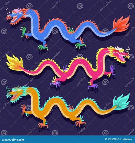 Chinese Dragons Stock Vector Illustration Of China 137578892