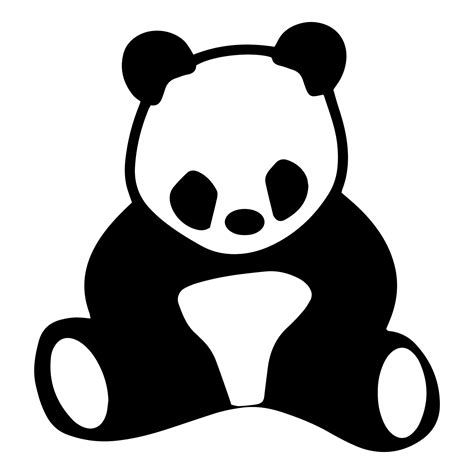 Sitting Panda Icon Lazy Cute Panda Bear On White Background Vector