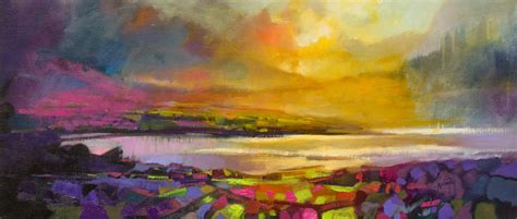 Highland Heather Semi Abstract Scottish Landscape Painting Scott Naismith
