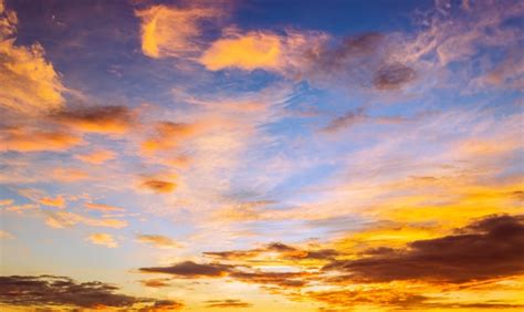 Premium Photo Morning Sky Background With Colorful Orange Sunrise And