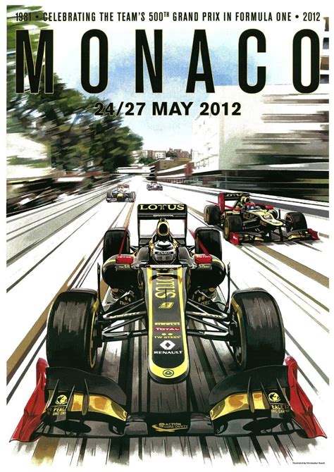 Monaco Grand Prix 2012 F1 Art Poster High Quality Vintage Racing Art
