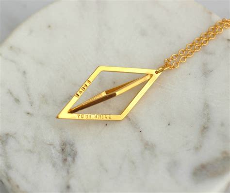 Personalised Large Geometric Prism Necklace By Posh Totty Designs