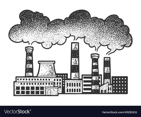 Smoke Over Factories Sketch Royalty Free Vector Image