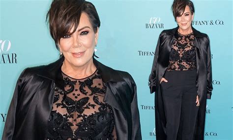 Kris Jenner Flashes Bra In Risque Semi Sheer Bodysuit Daily Mail Online