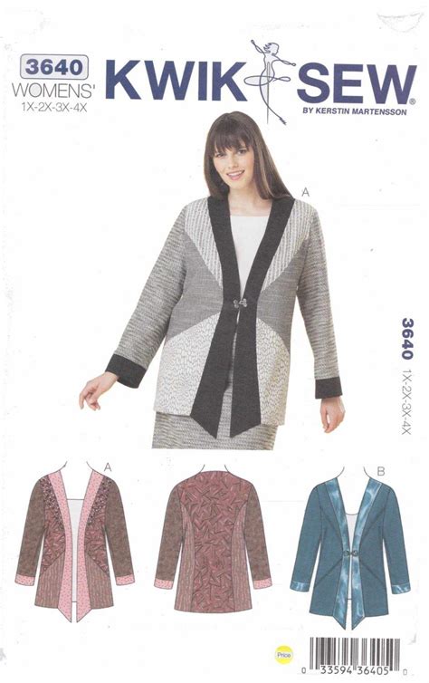 Kwik Sew Sewing Pattern 3640 Womens Plus Size 1x 4x Approx 22w 32w