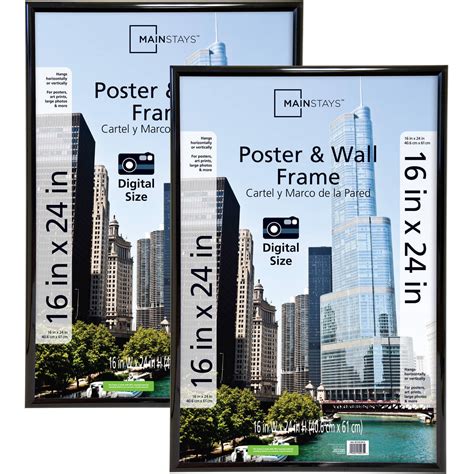 Mainstays 16x24 Trendsetter Poster And Picture Frame Black Set Of 2