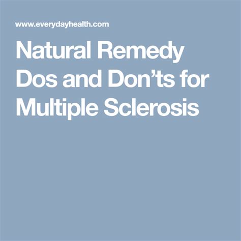Natural Remedy Dos And Donts For Multiple Sclerosis Multiple