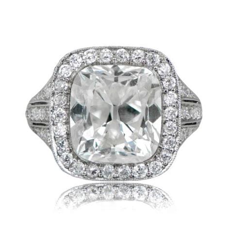 Six Carat Cushion Engagement Ring Estate Diamond Jewelry