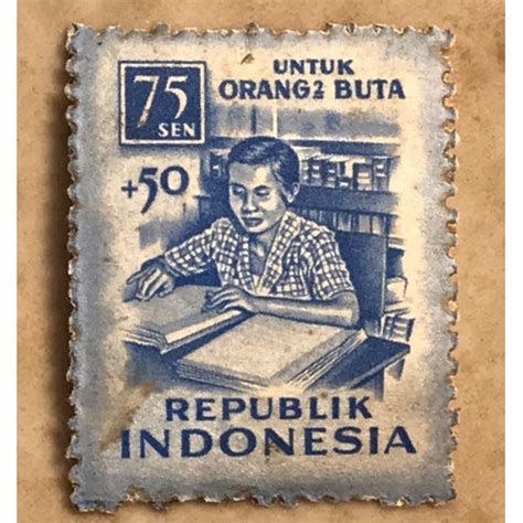 Jual Perangko Indonesia Used Sudah Digunakan Untuk Orang Buta 1954