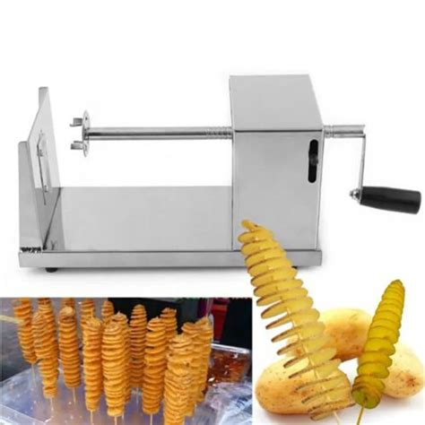 Unihome New Manual Stainless Steel Spiral Potato Slicer Potato Tower