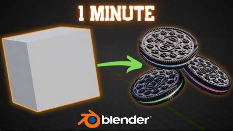 Create An Oreo In Blender In 1 Minute Youtube