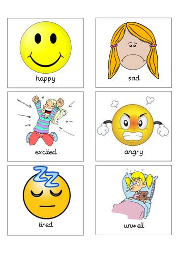 Feelings Flash Cards Teaching Resources