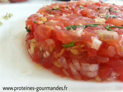 Tartare de tomates au basilic Protéines-Gourmandes