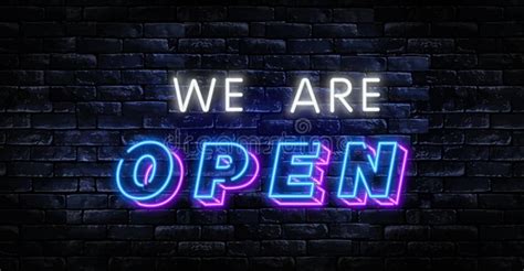 Open Neon Text Vector And A Brick Wall Background Open Neon Signboard