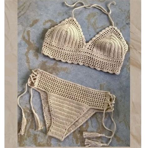 Crochet Love Me In My Nudes Bikini Set Shopee Philippines