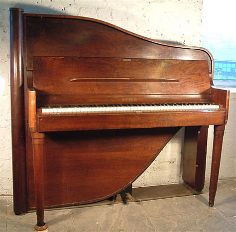 Rippen Upright Piano With A Polished Walnut Case Art Cased Upright