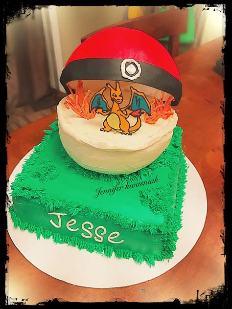 Charizard Pokeball Cake By Jen Kwasniak Pokemon Cake Pokemon