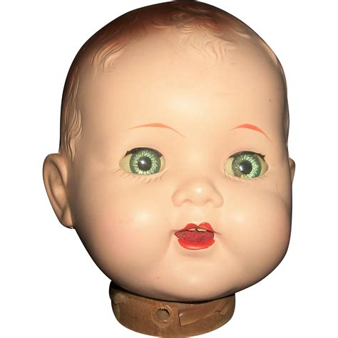 Cute Vintage Large Hard Plastic Doll Head Needs Body Joys Of