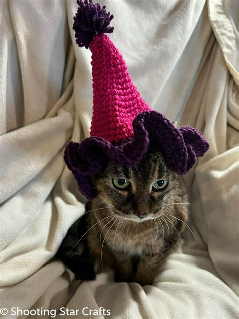Crochet Party Hat For Cats Shooting Star Crafts