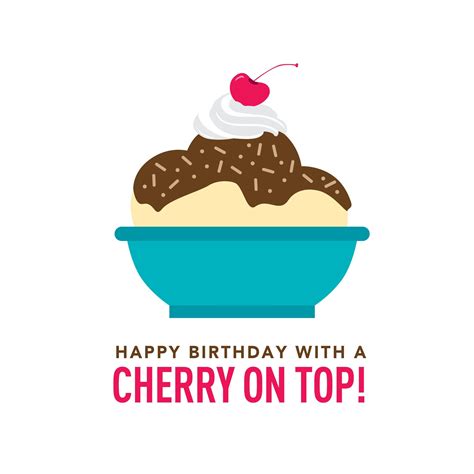 Happy Birthday With A Cherry On Top Card Etsy