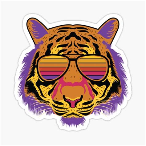 Tiger Face Illustration Sticker For Sale By Impressiveink Redbubble
