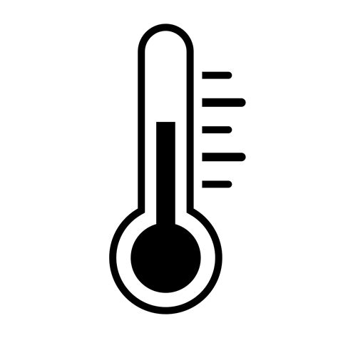 Thermometer Icon Sign Temperature Logo Symbol Black And White Etsy