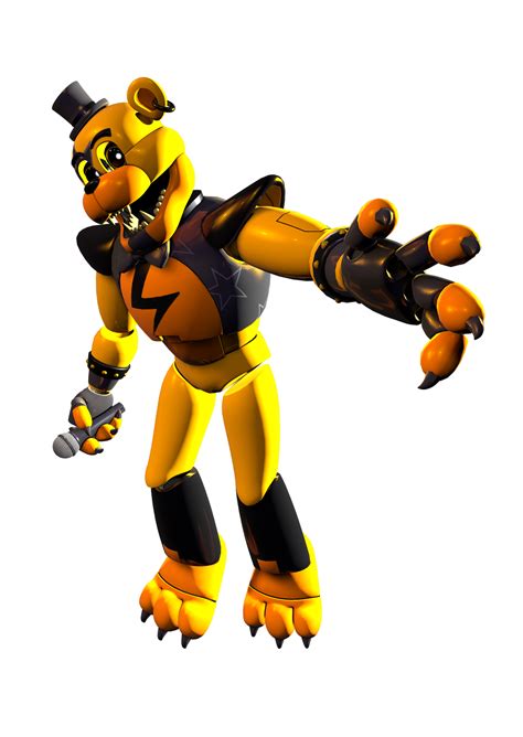 [C4D/Render] Glamrock Golden Freddy v2 by BlackRoseSWAGZ on DeviantArt