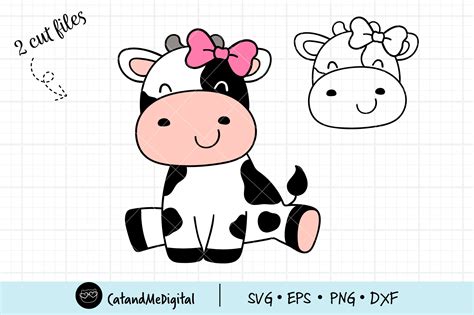 Cow Girl With Bow Svg Graphic By Catandme Creative Fabrica