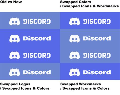 Comparison Of Old And New Discord Logos With Text And Icon And Colors