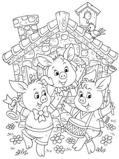Three little Pigs coloring pages