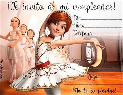 Invitación Cumpleaños Bailarina De Ballet 【2021 Gratis】 Invitaciones De Cumpleaños