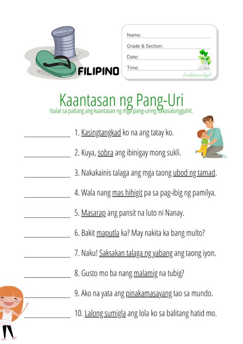 pang uri worksheets grade 1 filipino worksheets abakadaph 56 gambaran
