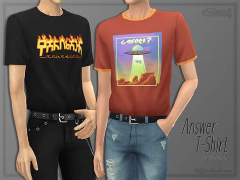 Trillyke Answer T Shirt In 2020 Sims 4 Sims 4 Male Clothes Sims 4