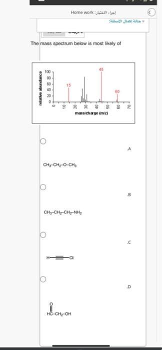 solved 88892 the mass spectrum below is most likely of mass