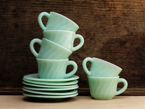 extraordinary set 1950 s jadeite cups coffee cup or tea etsy coffee cups tea cups green glass