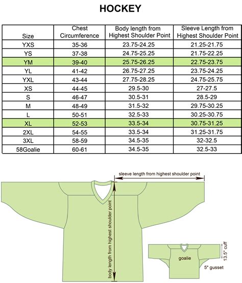Size Charts For Products Projoy Sportswears And Apparel Standard