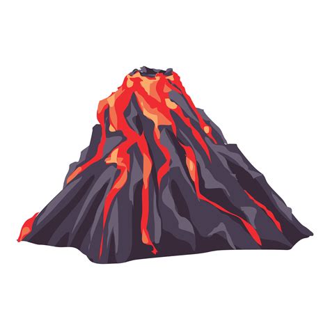 Icono De Volcán De Lava Completo Estilo De Dibujos Animados 14504662