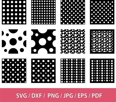 Polka Dots Pattern Stencil Svg Dxf Png Eps Pdf  Polka Etsy