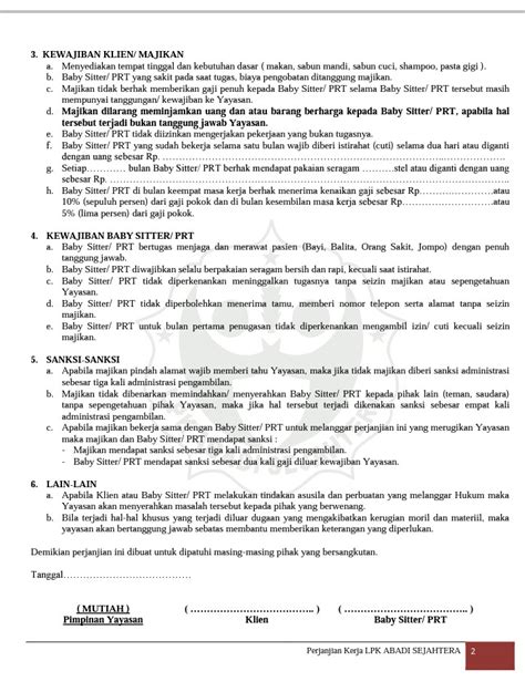 Contoh Surat Perjanjian Kerja Antara Majikan Dan Pekerja Malaysia
