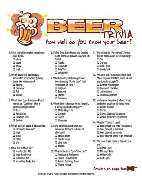 Printable Spring Trivia Questions And Answers