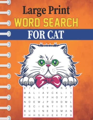 Large Print Word Search For Cat Cat Word Search Puzzle Book For Kids