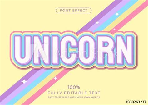 Unicorn Cute Text Effect With Dreamy Soft Color Editable Font Style