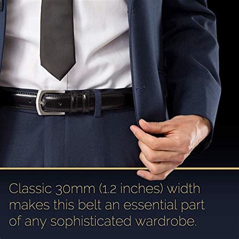 Mens Genuine Leather Dress Belt Classic Stitched Design 30mm All