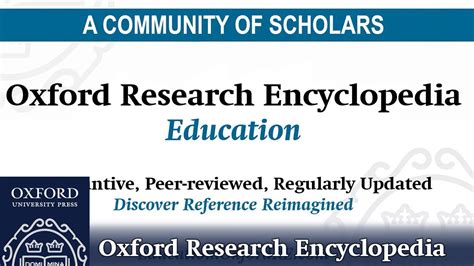 Oxford Research Encyclopedia Education Youtube