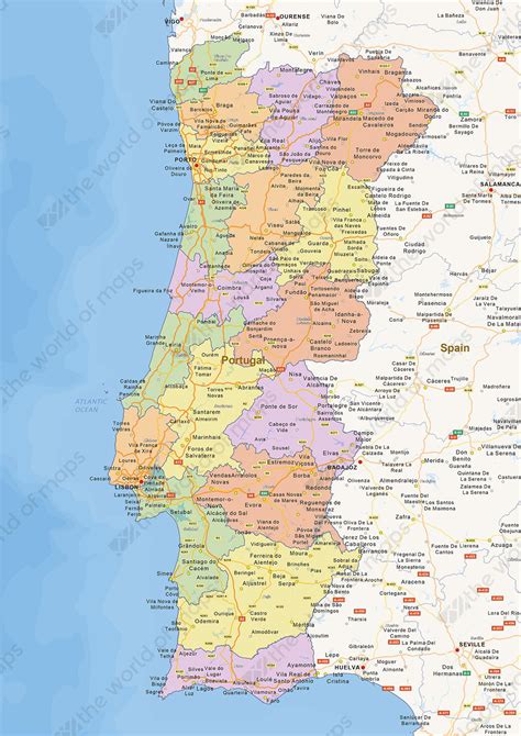 Digital Political Map Of Portugal 1460 The World Of
