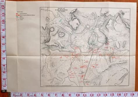 Boer War Era Map Battle Plan Talana Hill Oct Positions