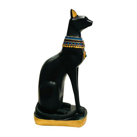 black egyptian ancient style cat goddess bastet statue 12 inches tall medium size walmart