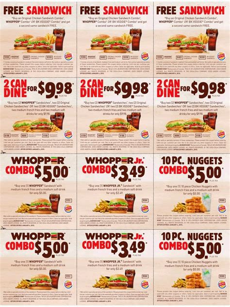 Free Printable Burger King Coupons